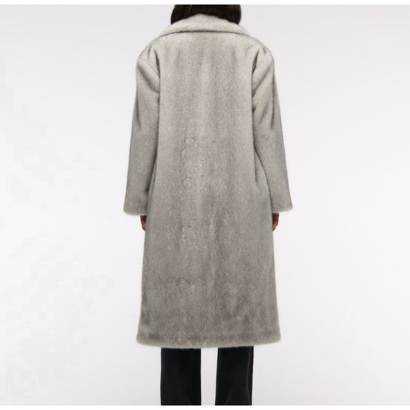 ABERCROMBIE & FITCH Grey Faux Fur Coat - Picture 2 of 5